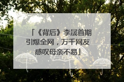 《背后》李晟首期引爆全网，万千网友感叹母亲不易