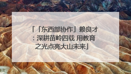 「东西部协作」赖良才：深耕苗岭四载 用教育之光点亮大山未来