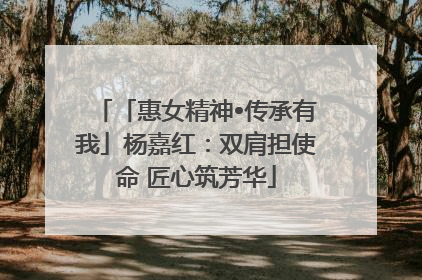 「惠女精神•传承有我」杨嘉红:双肩担使命 匠心筑芳华