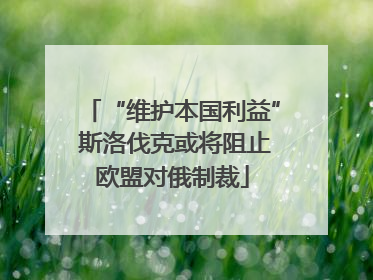 “维护本国利益” 斯洛伐克或将阻止欧盟对俄制裁
