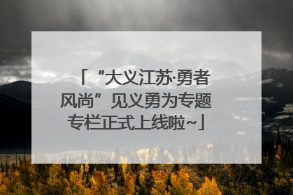 “大义江苏·勇者风尚”见义勇为专题专栏正式上线啦~