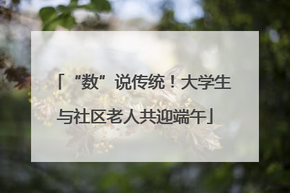 “数”说传统！大学生与社区老人共迎端午
