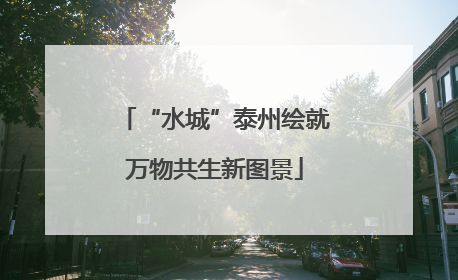 “水城”泰州绘就万物共生新图景