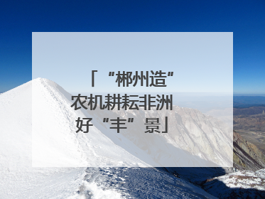 “郴州造”农机耕耘非洲好“丰”景