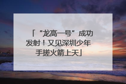 “龙高一号”成功发射！又见深圳少年手搓火箭上天