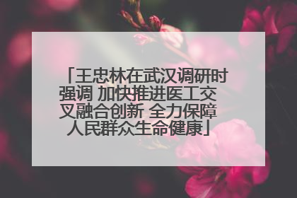 王忠林在武汉调研时强调 加快推进医工交叉融合创新 全力保障人民群众生命健康