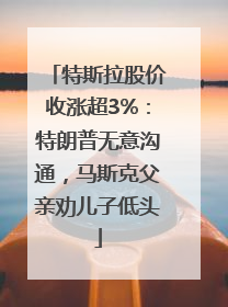 特斯拉股价收涨超3%：特朗普无意沟通，马斯克父亲劝儿子低头