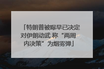 特朗普被曝早已决定对伊朗动武 称“两周内决策”为烟雾弹
