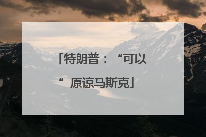 特朗普：“可以”原谅马斯克