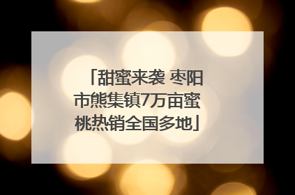 甜蜜来袭 枣阳市熊集镇7万亩蜜桃热销全国多地