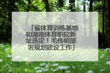 省体育训练基地和湖南体育职院新址选定！毛伟明部署规划建设工作