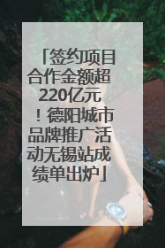 签约项目合作金额超220亿元！德阳城市品牌推广活动无锡站成绩单出炉