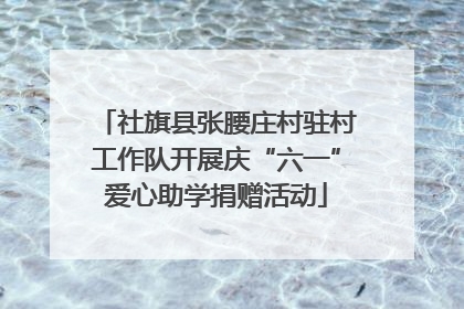 社旗县张腰庄村驻村工作队开展庆“六一”爱心助学捐赠活动