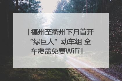 福州至衢州下月首开“绿巨人”动车组 全车覆盖免费WiFi