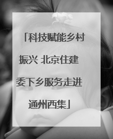 科技赋能乡村振兴 北京住建委下乡服务走进通州西集