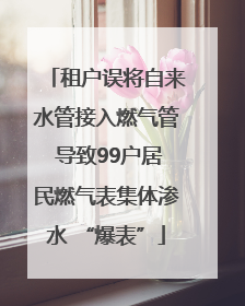 租户误将自来水管接入燃气管 导致99户居民燃气表集体渗水 “爆表”