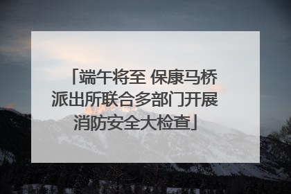端午将至 保康马桥派出所联合多部门开展消防安全大检查