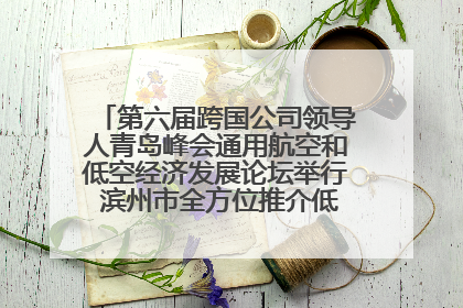 第六届跨国公司领导人青岛峰会通用航空和低空经济发展论坛举行 滨州市全方位推介低空经济发展优势