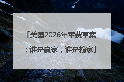 美国2026年军费草案：谁是赢家，谁是输家
