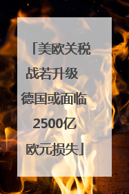 美欧关税战若升级 德国或面临2500亿欧元损失