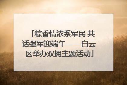 粽香情浓系军民 共话强军迎端午——白云区举办双拥主题活动