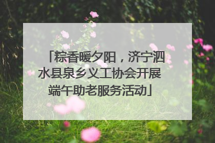 粽香暖夕阳，济宁泗水县泉乡义工协会开展端午助老服务活动