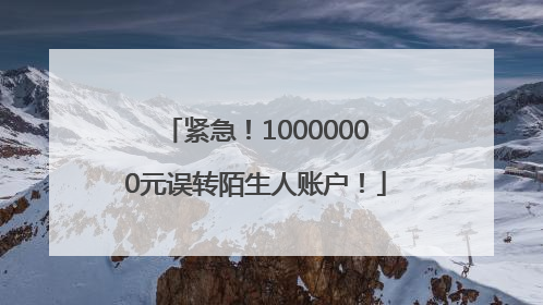 紧急！10000000元误转陌生人账户！
