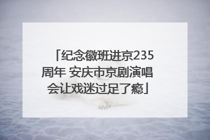 纪念徽班进京235周年 安庆市京剧演唱会让戏迷过足了瘾