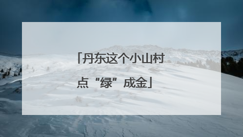 丹东这个小山村点“绿”成金