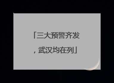 三大预警齐发，武汉均在列