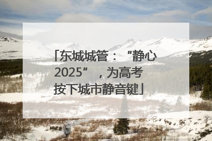 东城城管：“静心2025”，为高考按下城市静音键