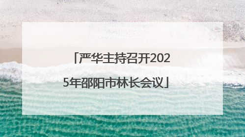 严华主持召开2025年邵阳市林长会议