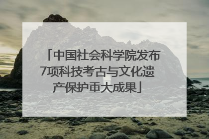 中国社会科学院发布7项科技考古与文化遗产保护重大成果