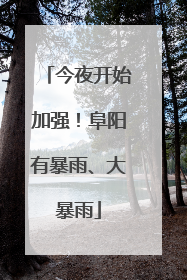 今夜开始加强！阜阳有暴雨、大暴雨