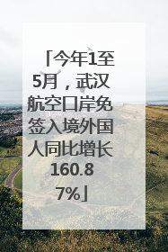 今年1至5月，武汉航空口岸免签入境外国人同比增长160.87%