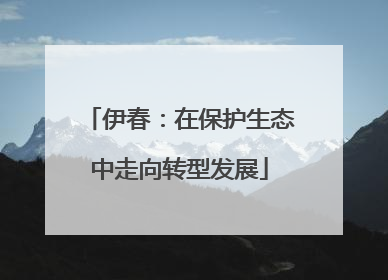伊春：在保护生态中走向转型发展