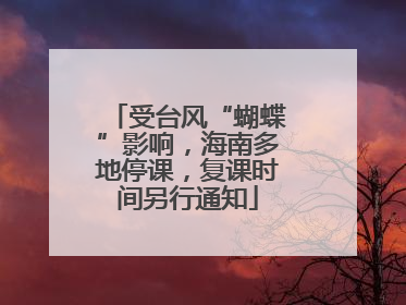 受台风“蝴蝶”影响，海南多地停课，复课时间另行通知