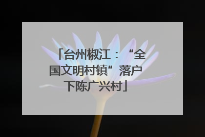 台州椒江：“全国文明村镇”落户下陈广兴村
