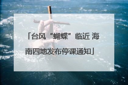 台风“蝴蝶”临近 海南四地发布停课通知