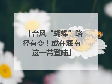 台风“蝴蝶”路径有变！或在海南这一带登陆