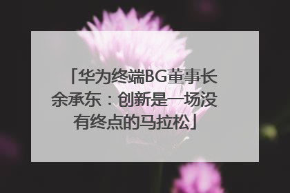 华为终端BG董事长余承东：创新是一场没有终点的马拉松
