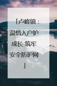 卢峰镇：温情入户护成长 筑牢安全防护网