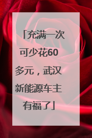 充满一次可少花60多元，武汉新能源车主有福了