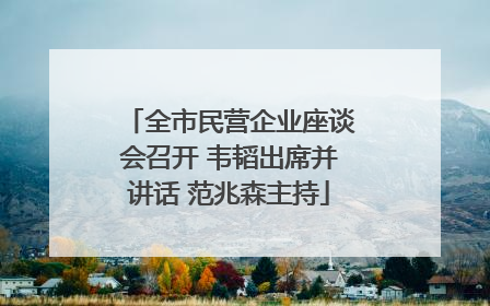 全市民营企业座谈会召开 韦韬出席并讲话 范兆森主持