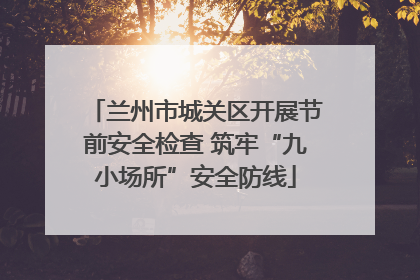 兰州市城关区开展节前安全检查 筑牢“九小场所”安全防线