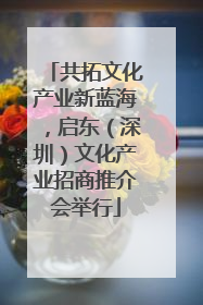 共拓文化产业新蓝海，启东（深圳）文化产业招商推介会举行