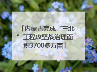 内蒙古完成“三北”工程攻坚战治理面积3700多万亩