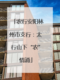 农行安阳林州市支行：太行山下“农”情涌
