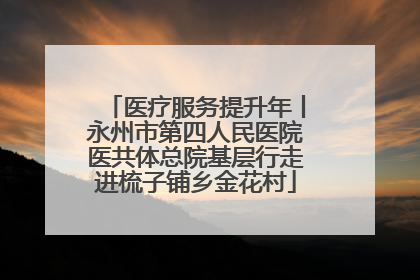 医疗服务提升年丨永州市第四人民医院医共体总院基层行走进梳子铺乡金花村