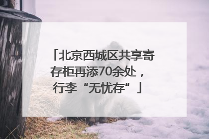 北京西城区共享寄存柜再添70余处，行李“无忧存”